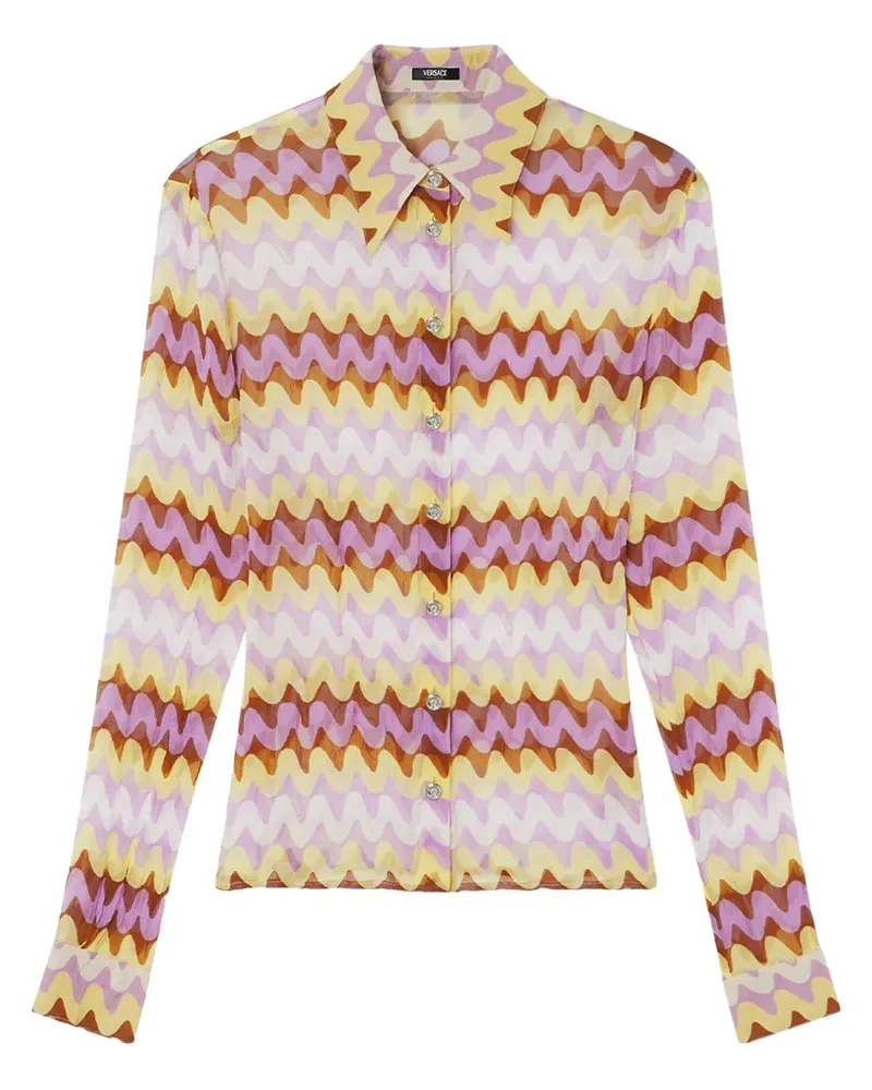 Versace Wave Hemd aus Krepp - Violett Violett