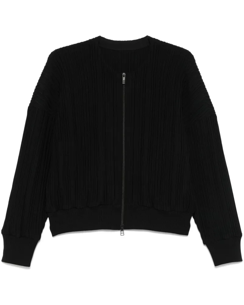 Issey Miyake Gestrickte Jacke aus Krepp - Schwarz Schwarz
