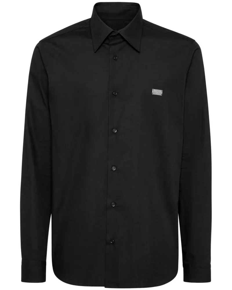Philipp Plein Skull & Bones Hemd - Schwarz Schwarz