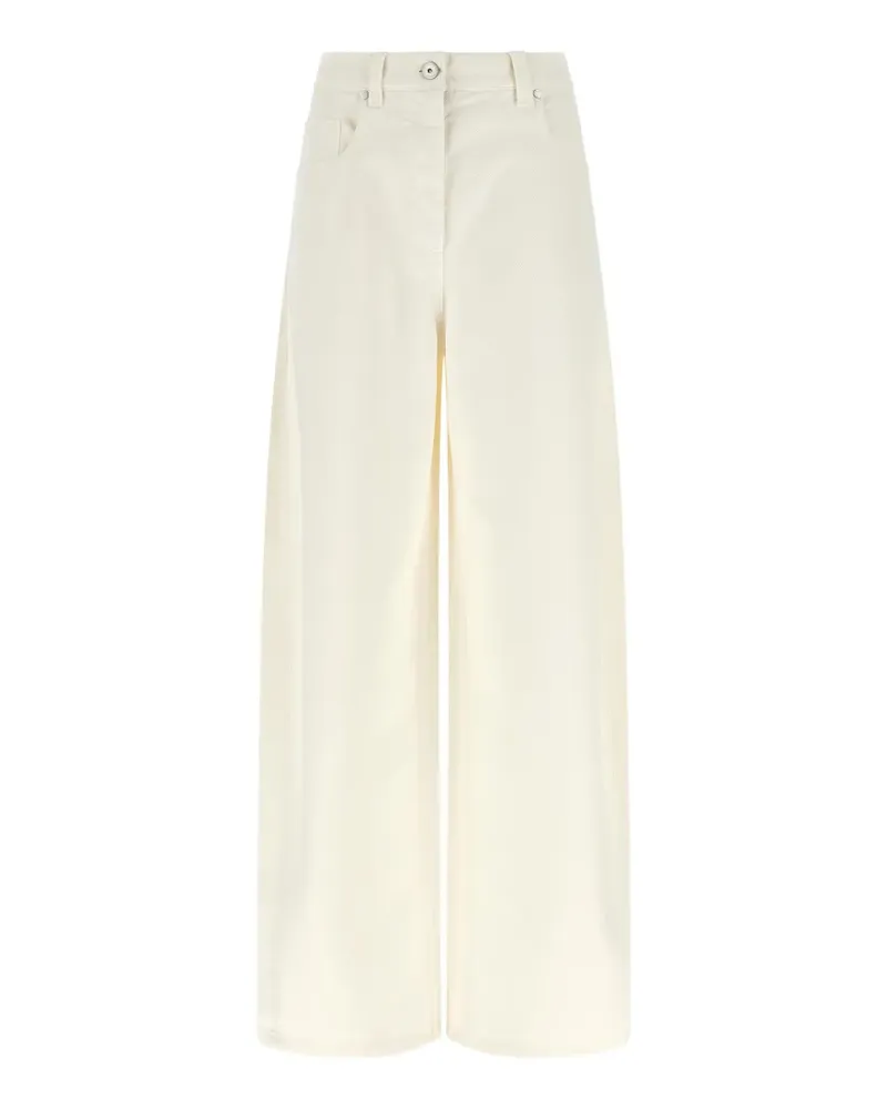 Brunello Cucinelli dyed denim wide-leg jeans - Weiß Weiß