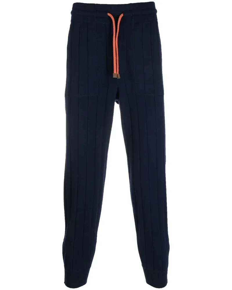 Brunello Cucinelli Gerippte Jogginghose aus Kaschmir - Blau Blau