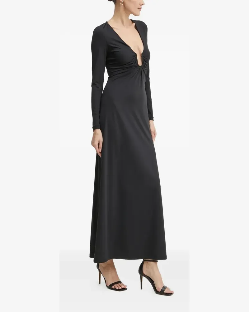 Bardot Midikleid mit Schlüssellochausschnitt - Schwarz Schwarz