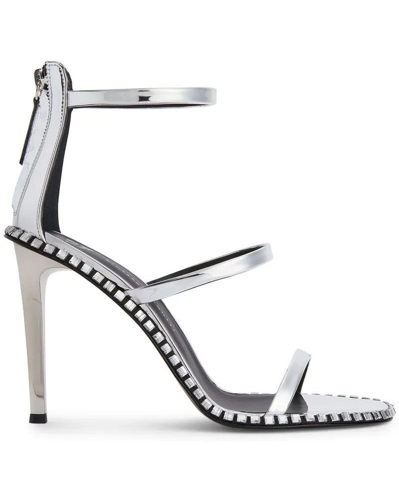 Giuseppe Zanotti Harmony Flare Sandalen 105mm Silber