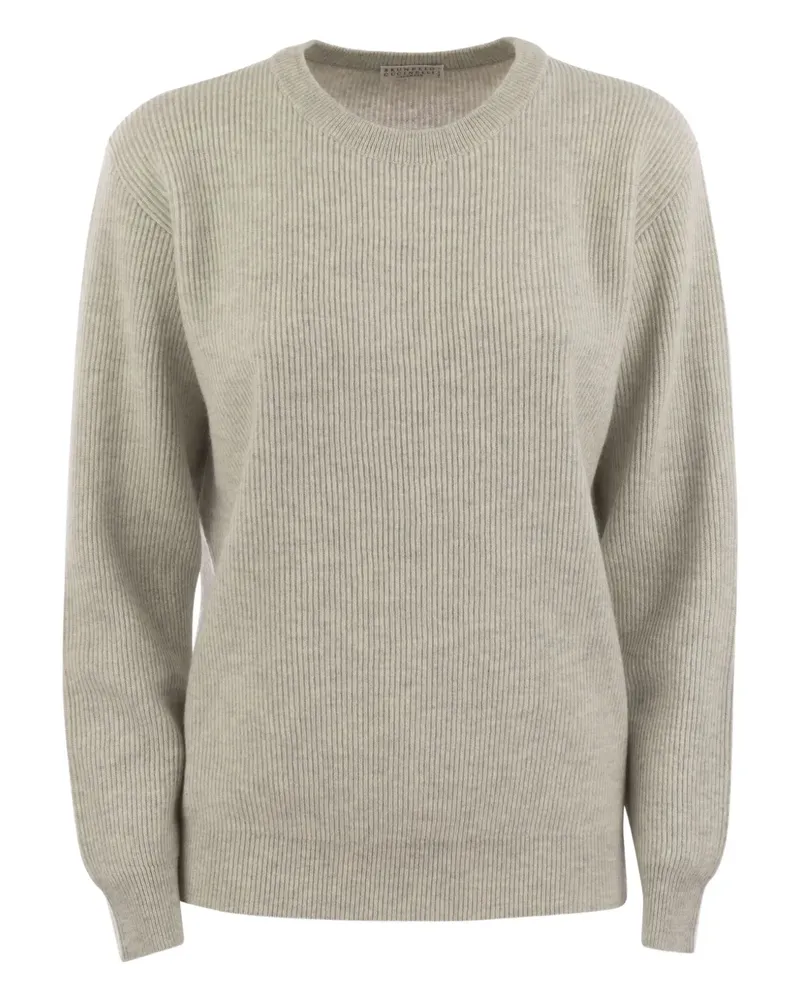 Brunello Cucinelli Gerippter Kaschmirpullover - Nude Nude