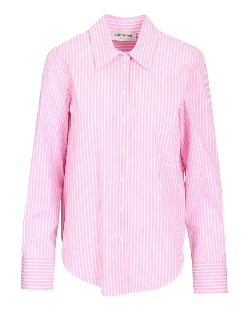 Al Duca D’Aosta 1902 vertical-stripe curved-hem shirt - Rosa Rosa