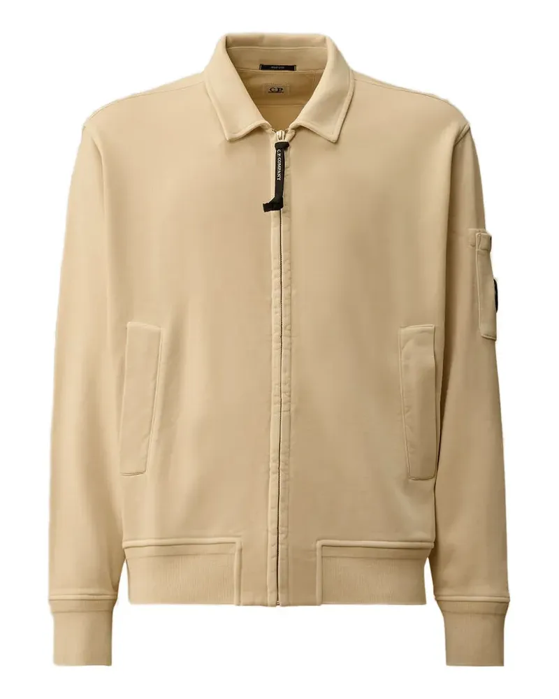 C.P. Company Sweatshirt aus Fleece mit diagonalem Reißverschluss - Nude Nude