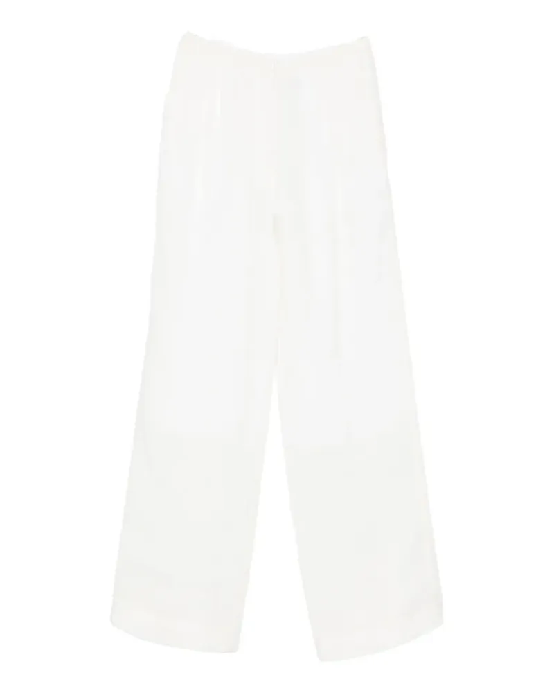 forte_forte elasticated-waistband palazzo pants - Weiß Weiß