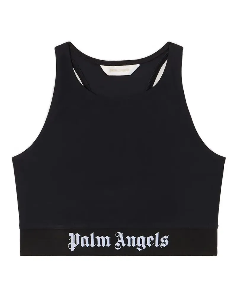Palm Angels Racerback-Top mit Logo-Band - Schwarz Schwarz