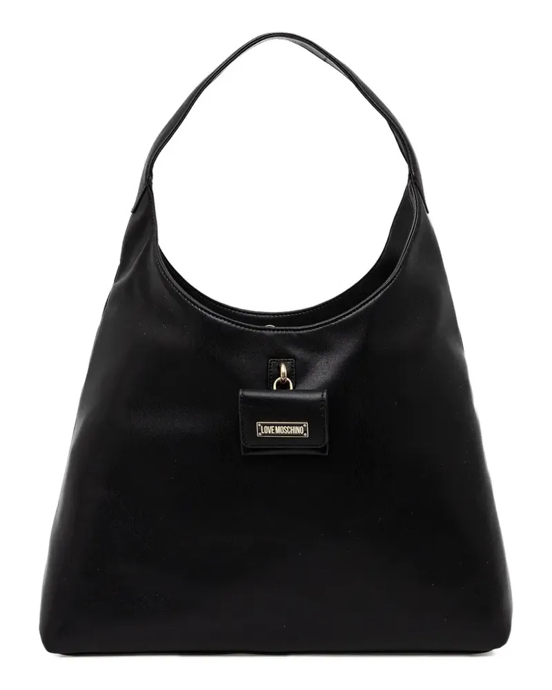 Moschino logo-plaque tote bag - Schwarz Schwarz