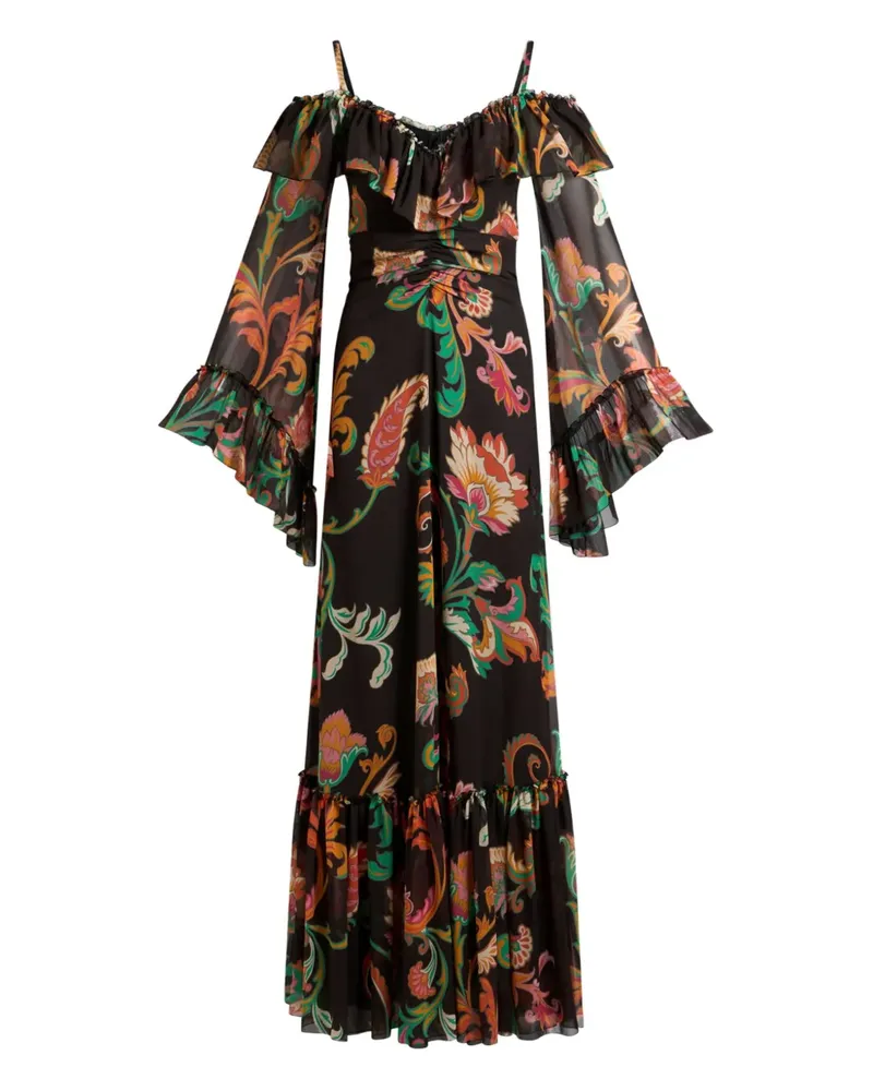 Etro Kleid mit Blumenmuster - Schwarz Schwarz