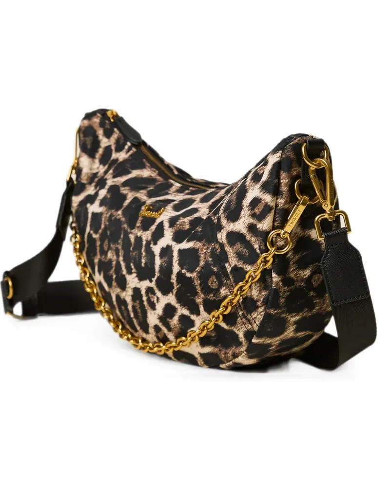 Twin-Set Schultertasche mit Leopardenprint - Nude Nude