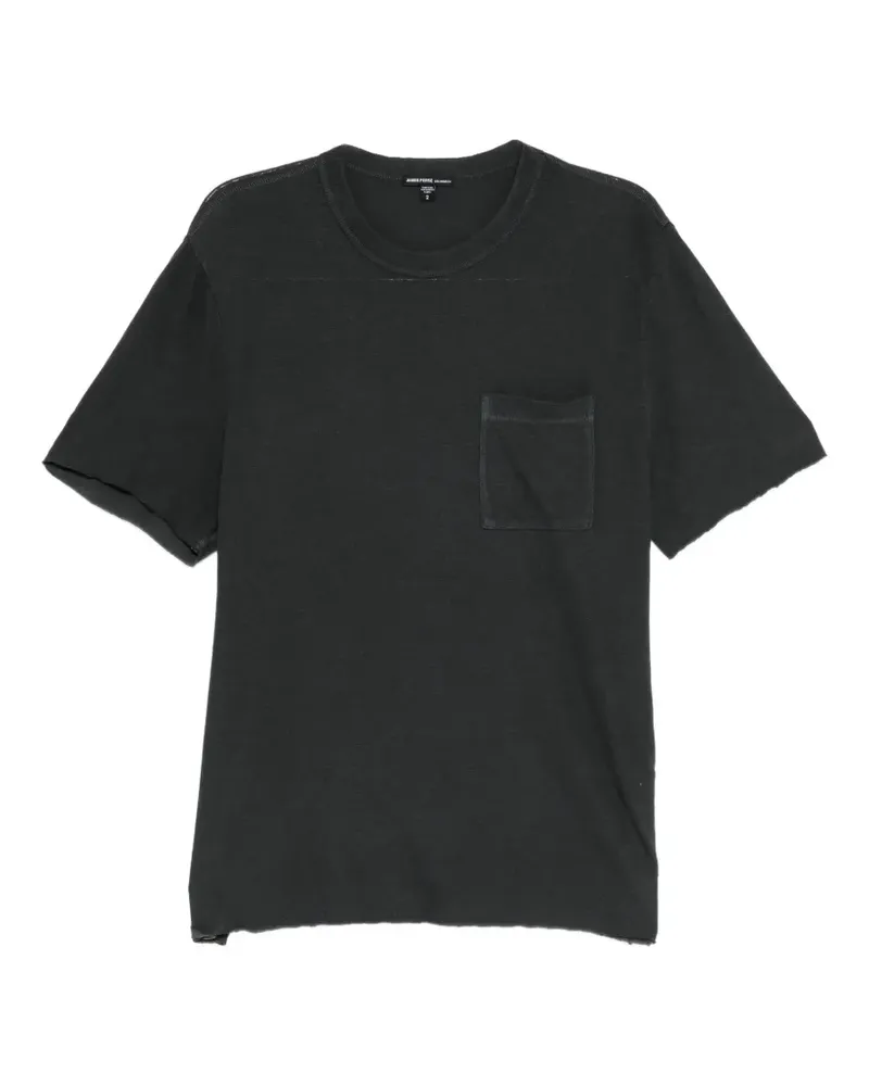 James Perse T-Shirt aus Slub-Jersey mit Tasche - Grau Grau