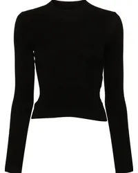 Patou Gerippter Strickpullover Schwarz