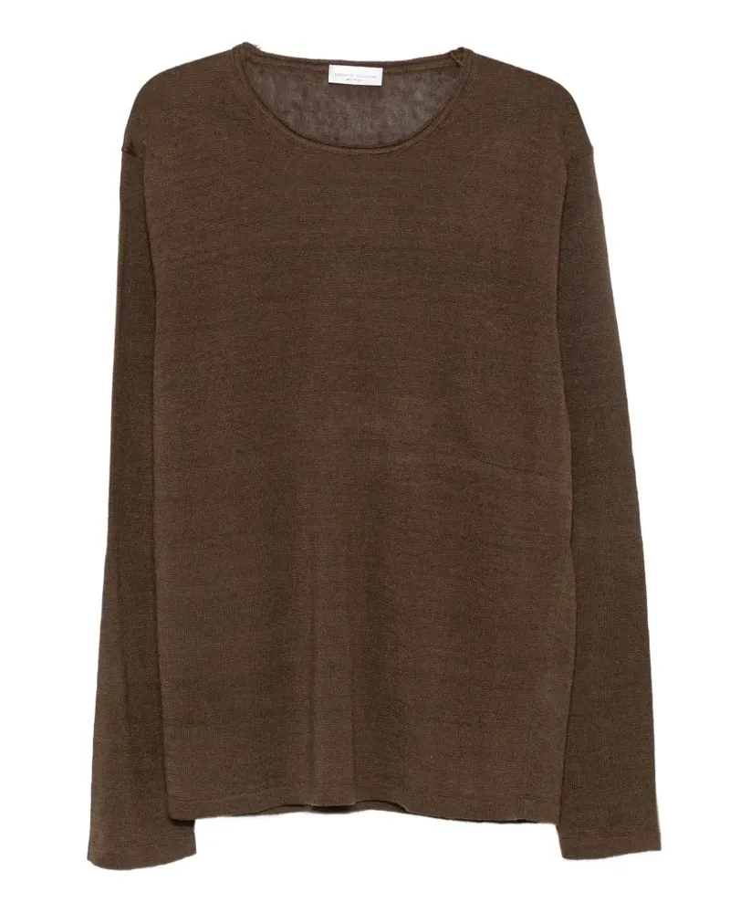 Roberto Collina fine-knit long-sleeve sweater - Braun Braun