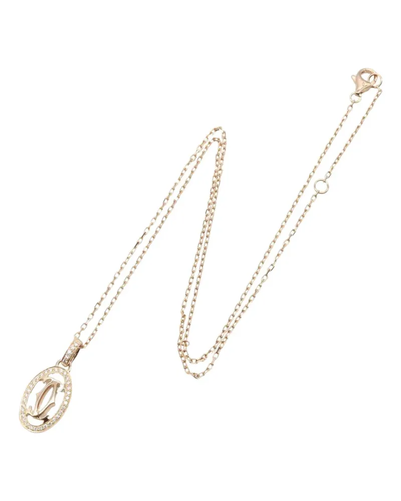 Cartier 2010s Double C Halskette mit Diamanten - Rosa Rosa