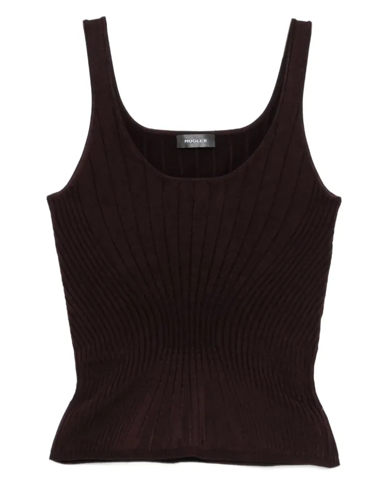 Thierry Mugler Geripptes Tanktop - Violett Violett
