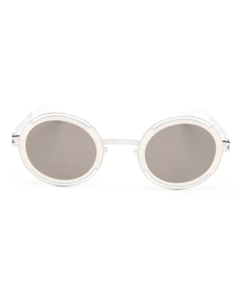Mykita Pearl Sonnenbrille mit rundem Gestell - Weiß Weiß
