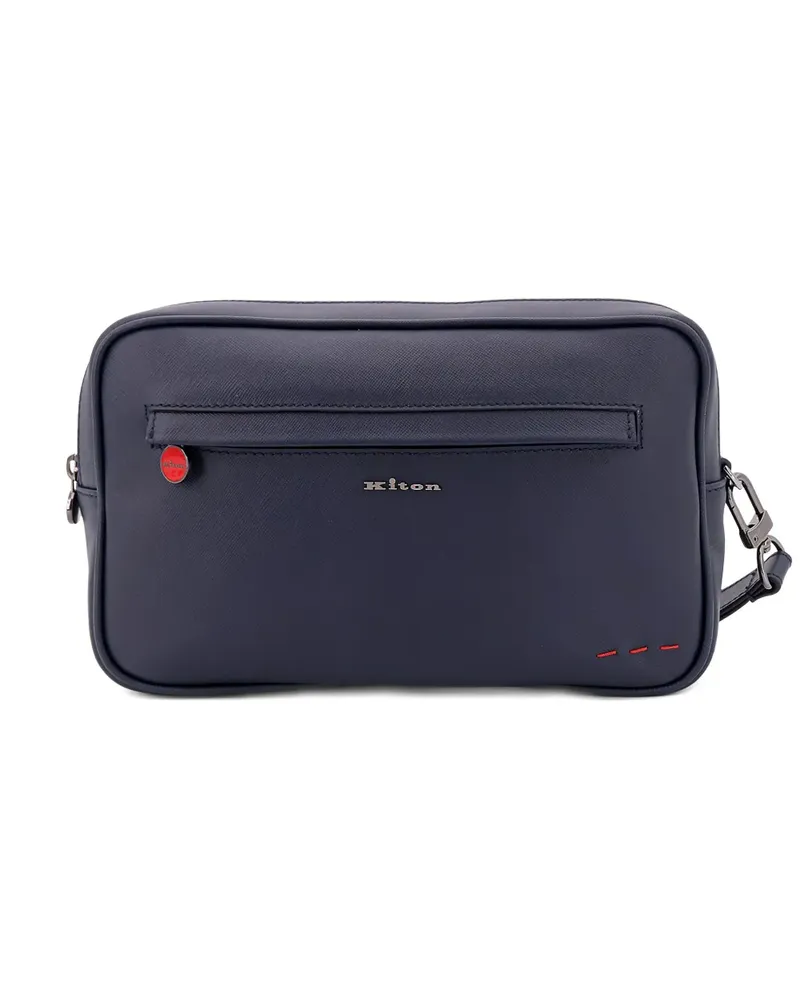 Kiton Clutch mit abnehmbarem Henkel - Blau Blau