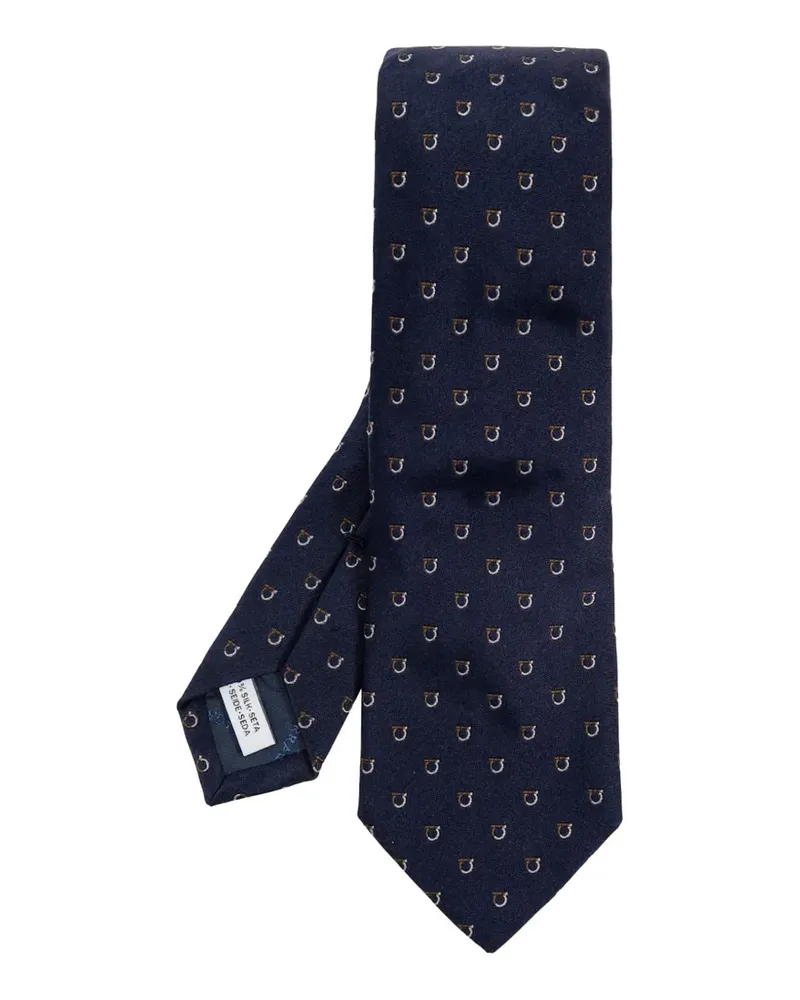 Ferragamo horseshoe-motif tie - Blau Blau