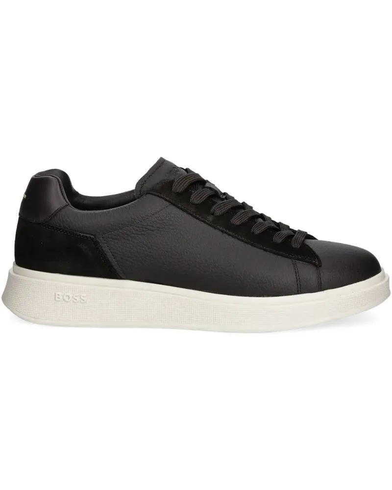 HUGO BOSS suede-panel lace-up sneakers - Schwarz Schwarz