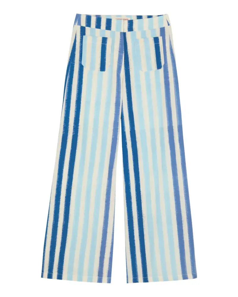 Emporio Sirenuse Adele ikat-stripe wide-leg palazzo pants - Blau Blau