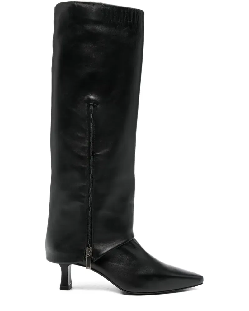 The Seller pointed zip 60mm boots - Schwarz Schwarz