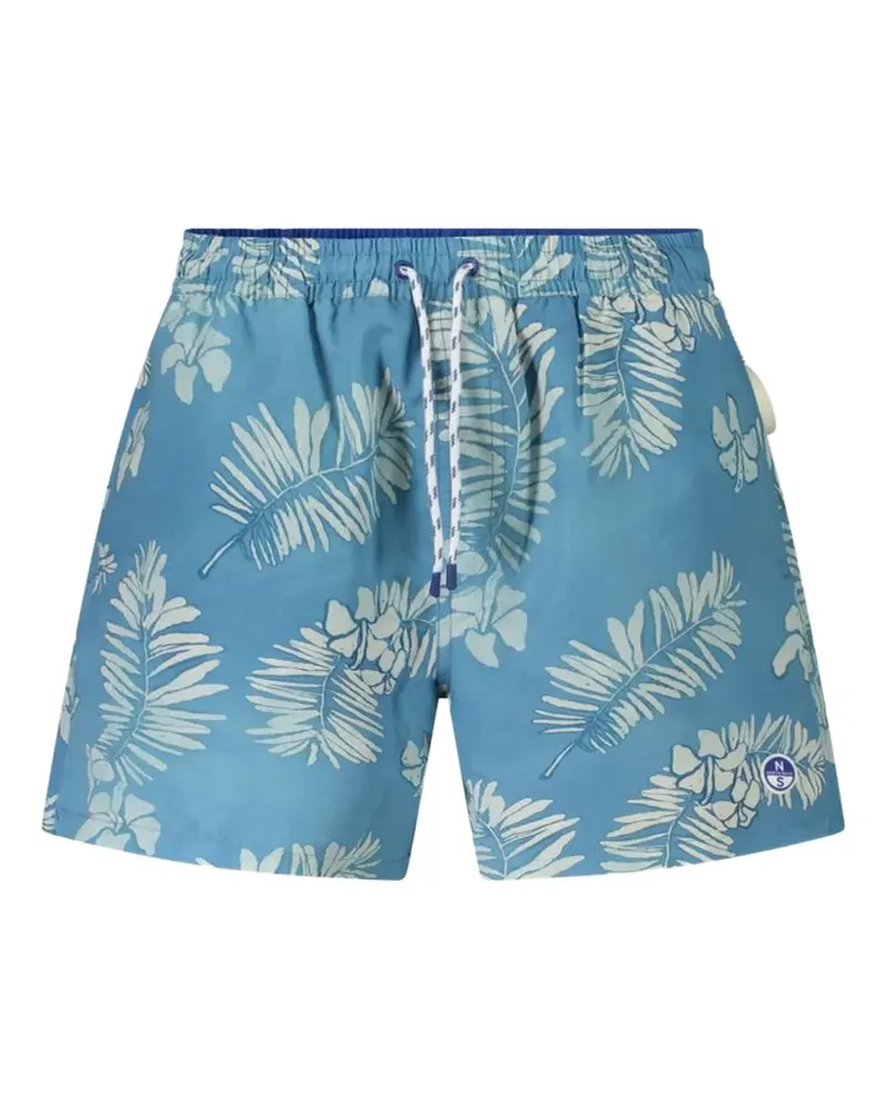 North Sails leaf-print swim shorts - Blau Blau