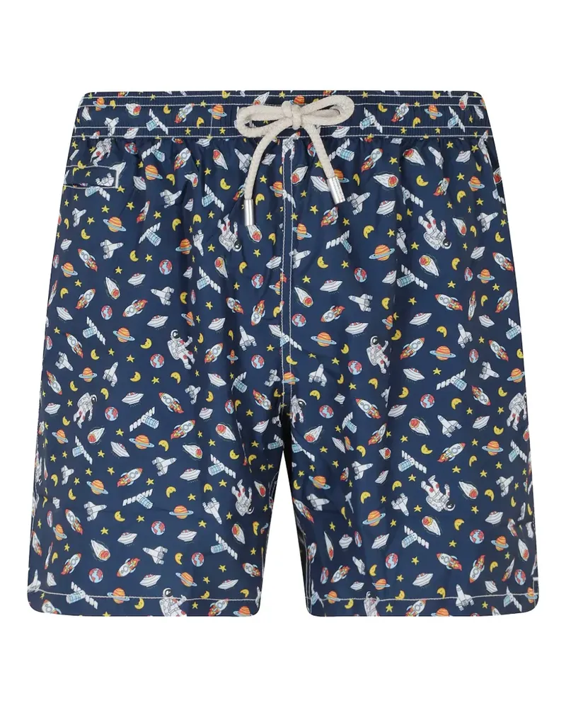 MC2 Saint Barth Lighting Micro astronaut-print swim shorts - Blau Blau