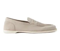 Loafer mit Ziernähten - Nude