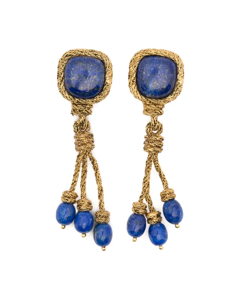 Aurélie Bidermann Miki lapis lazuli drop earrings - Gold Gold