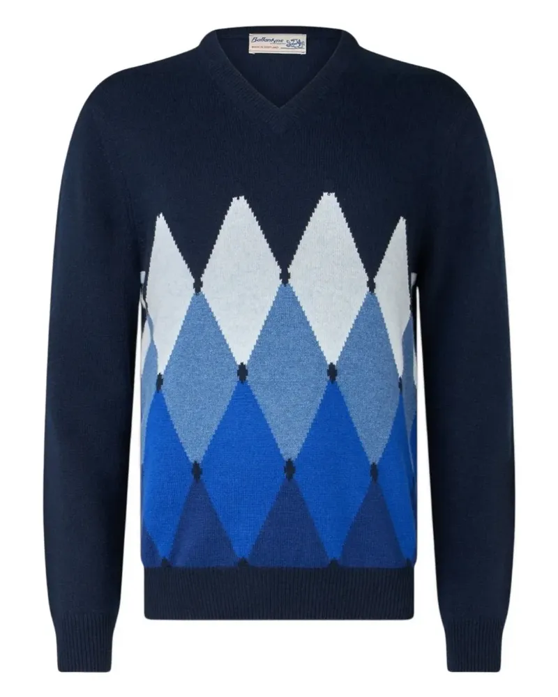 Ballantyne Pullover mit Argyle-Muster - Blau Blau