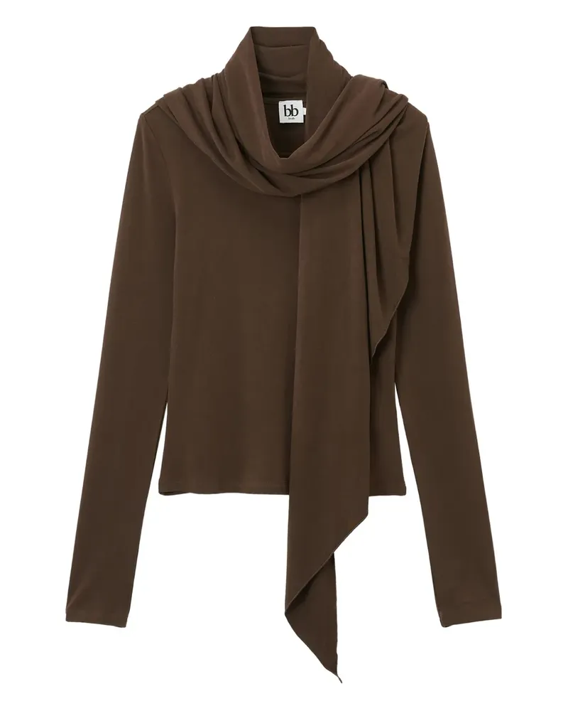 b+ab draped long-sleeve blouse - Braun Braun