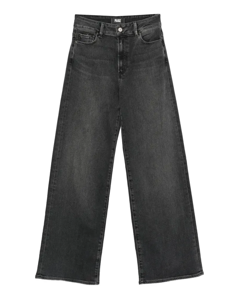 Paige Ausgeblichene Anessa Wide-Leg-Jeans - Schwarz Schwarz