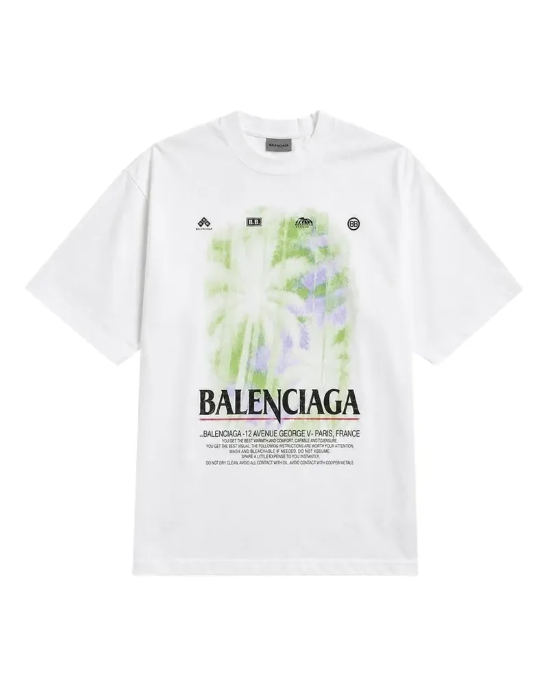 Balenciaga Mittelgroßes The Window T-Shirt in Weiß Weiß