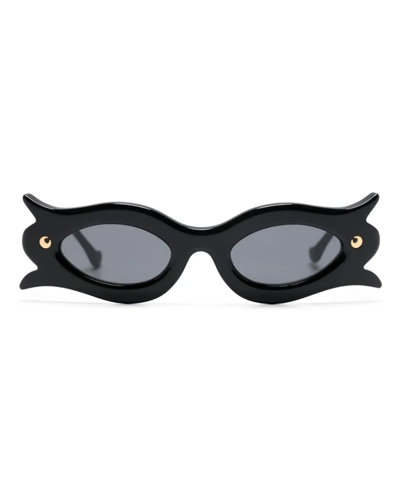 Nanushka Tully Sonnenbrille mit Blumengestell - Schwarz Schwarz