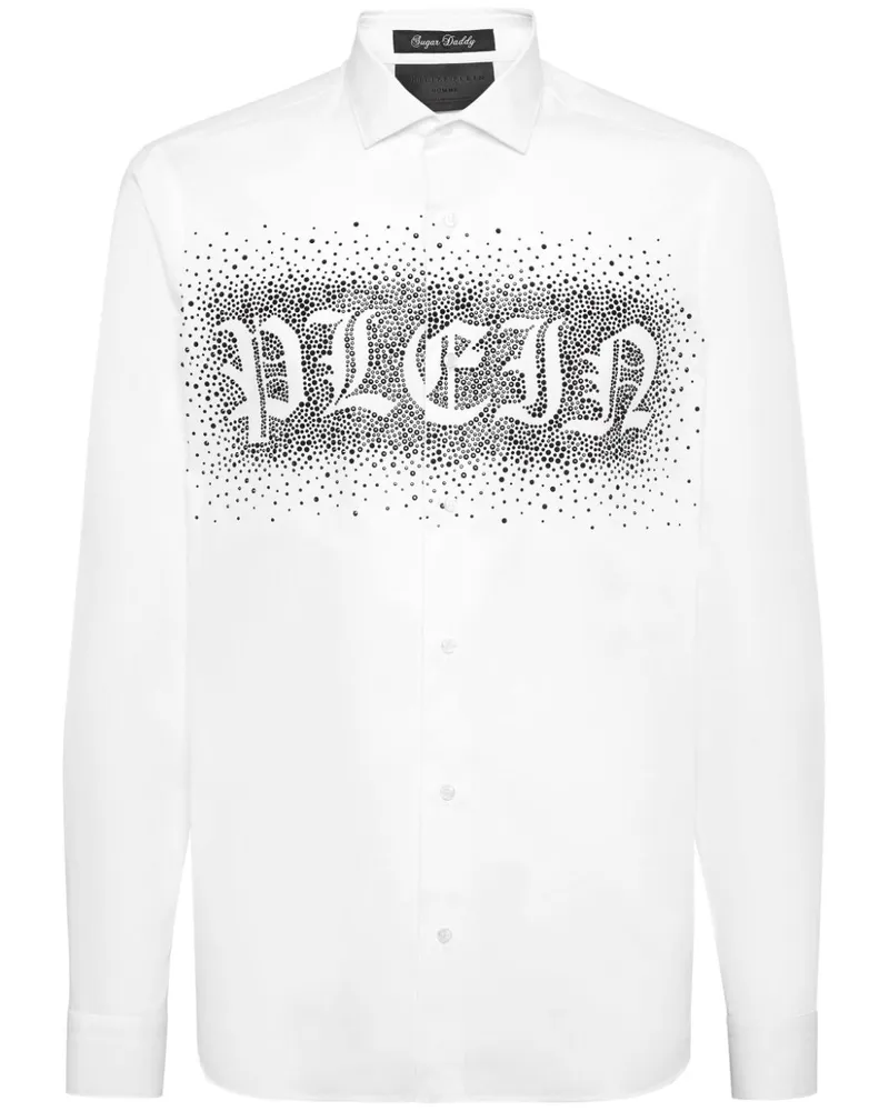 Philipp Plein Langärmeliges Hemd mit Logo-Print - Weiß Weiß