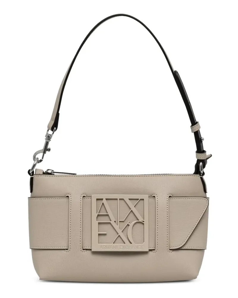 Armani Exchange logo-plaque shoulder bag - Nude Nude