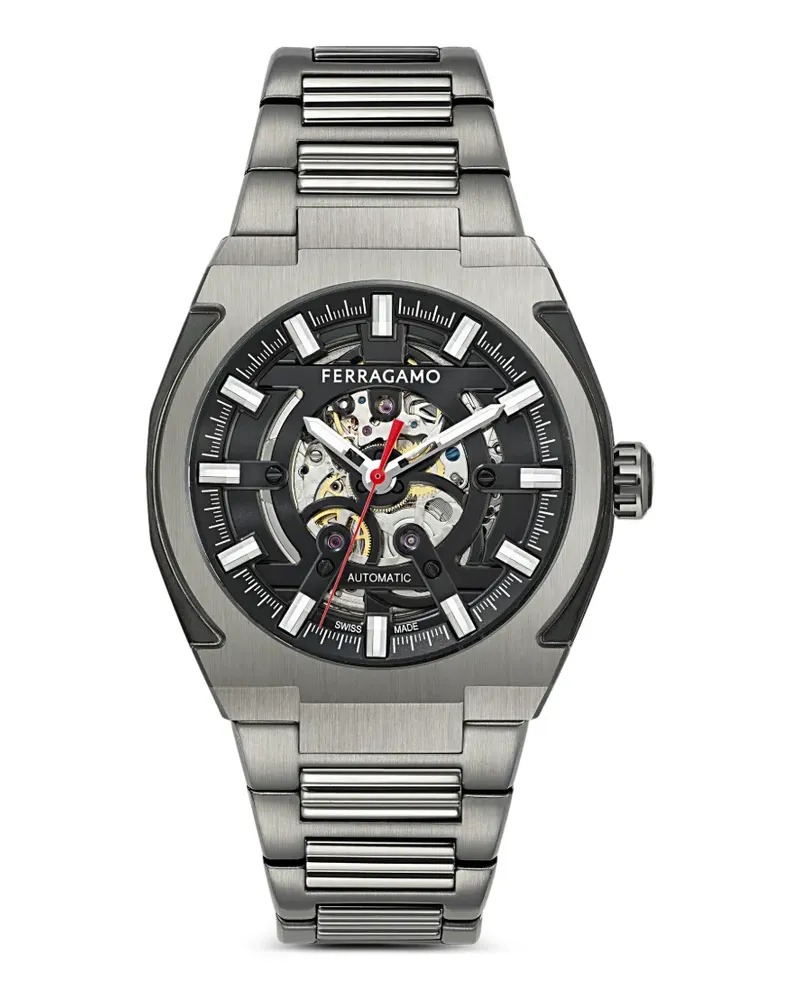 Ferragamo Supreme Skeleton Armbanduhr 43mm - Schwarz Schwarz