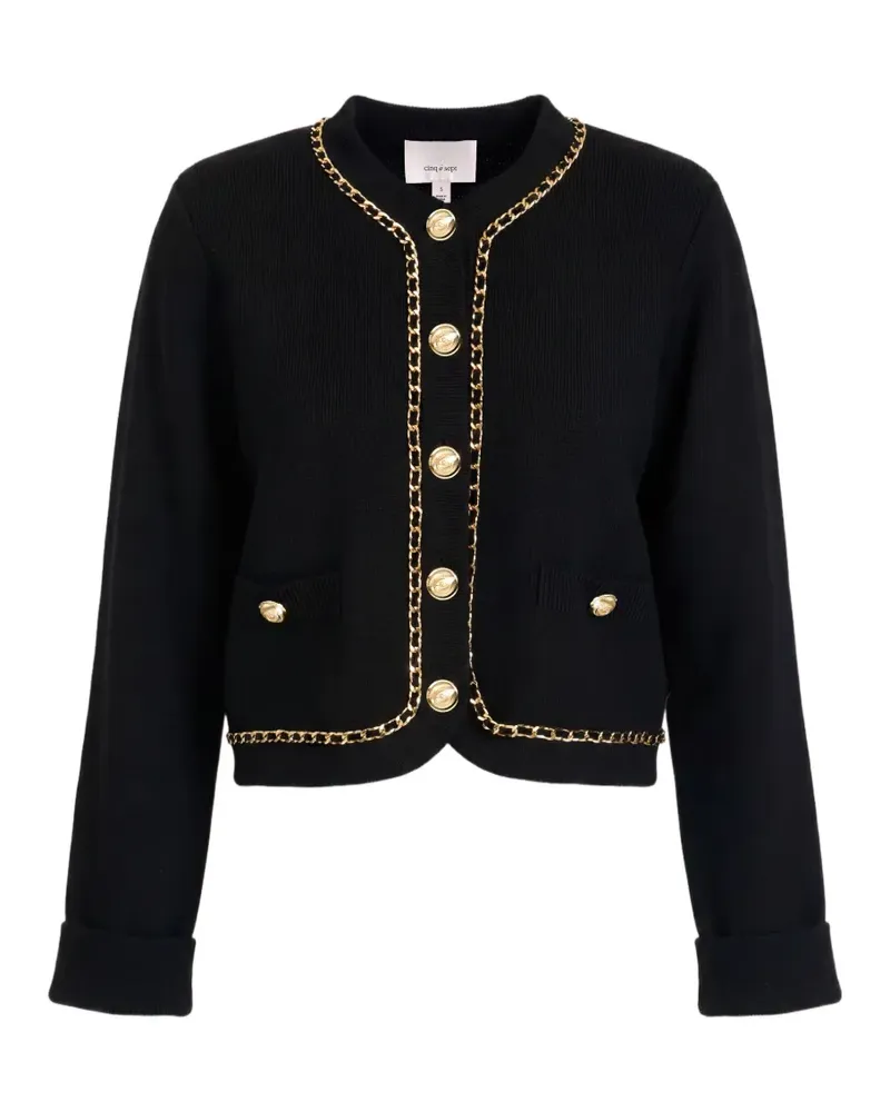 Cinq à Sept Benoite chain-trim cardigan - Schwarz Schwarz