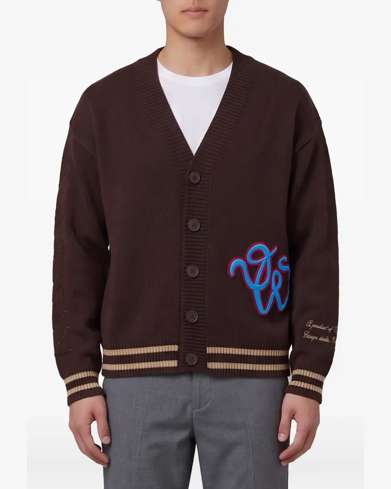 OFF-WHITE Cat Off Varsity embroidered cardigan - Braun Braun