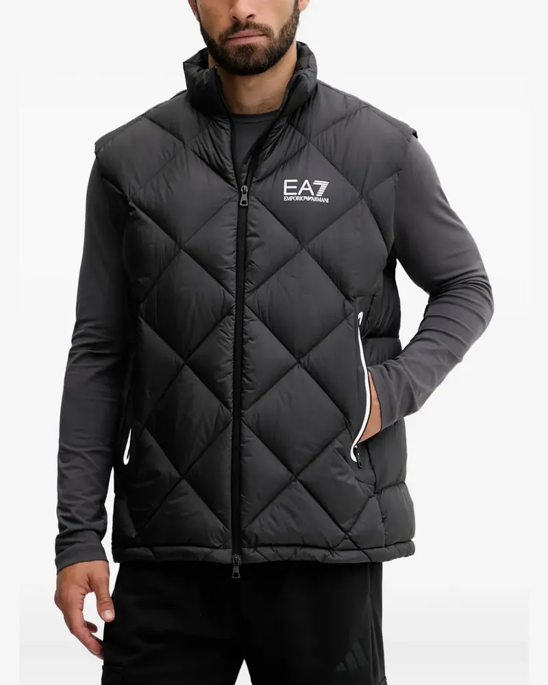 EA7 logo-detail quilted gilet - Schwarz Schwarz
