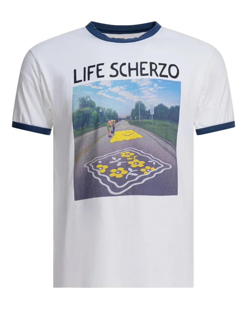 KAPITAL T-Shirt mit grafischem Print - Weiß Weiß