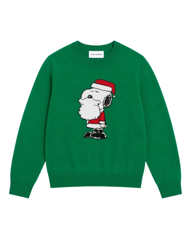 Chinti & Parker Snoopy Santa Pullover - Grün Grün
