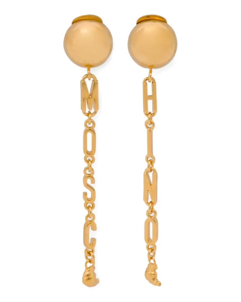Moschino Ohrringe mit Logo-Detail - Gold Gold
