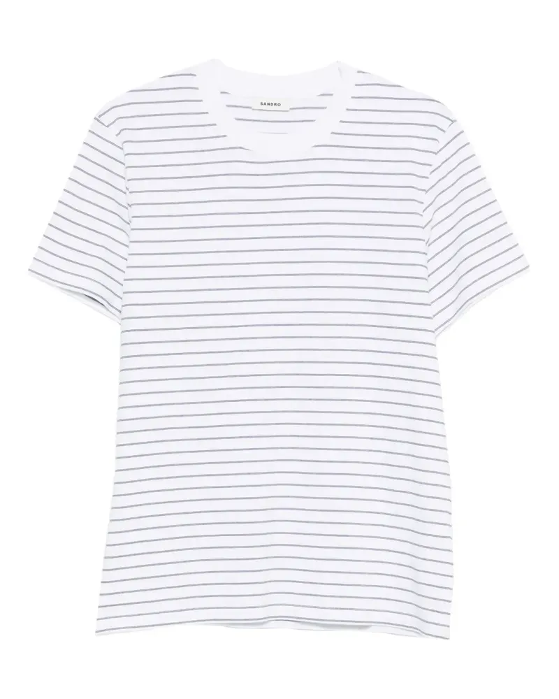 Sandro Gestreiftes T-Shirt - Weiß Weiß