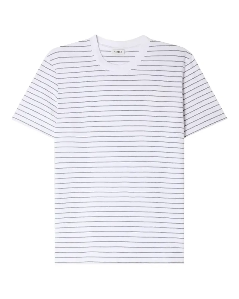 Sandro Gestreiftes T-Shirt - Weiß Weiß