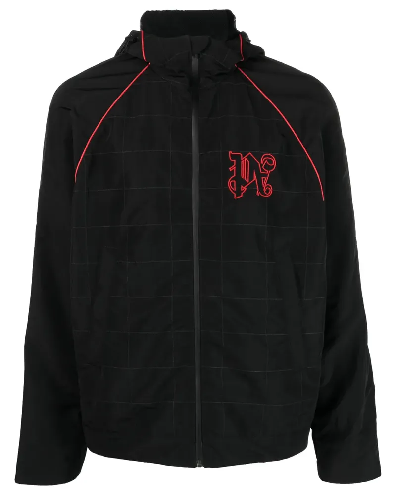 Palm Angels Hemdjacke mit Logo-Stickerei - Schwarz Schwarz