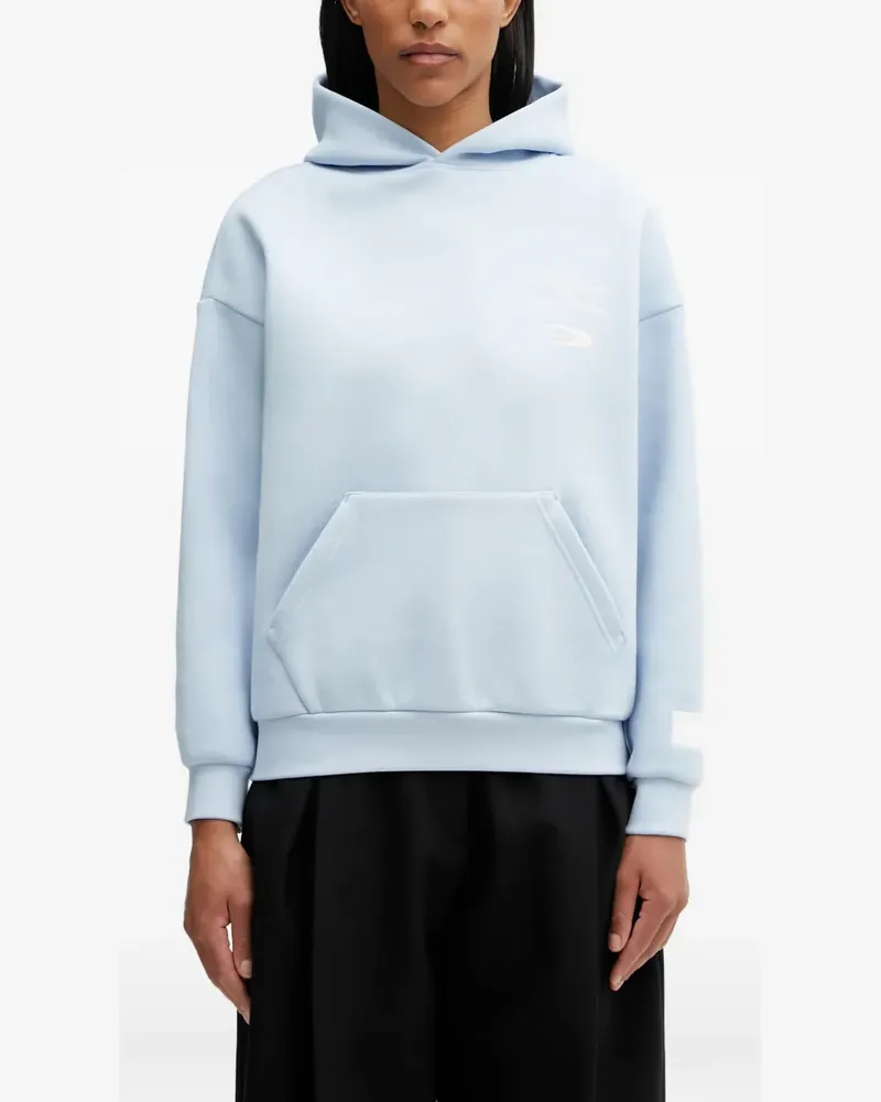 WRSTBHVR Studio V13 logo-print pouch-pocket hoodie - Blau Blau