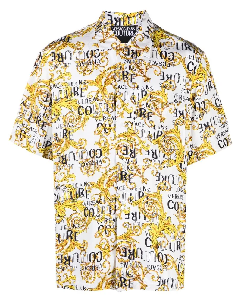 Versace Jeans Hemd mit Barock-Print - Weiß Weiß