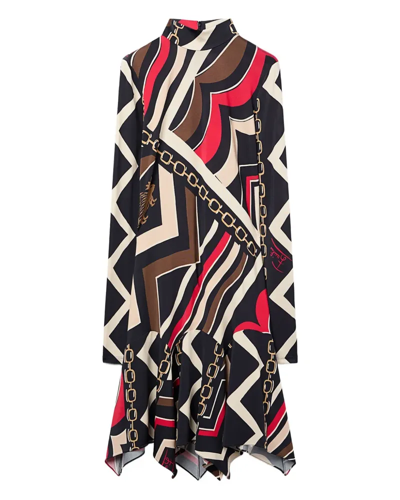 Emilio Pucci istrice-print satin dress - Schwarz Schwarz